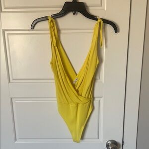 Yellow aritzia bodysuit